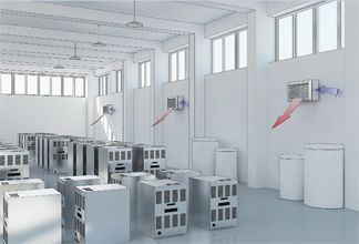 Chauffage soufflant au mur