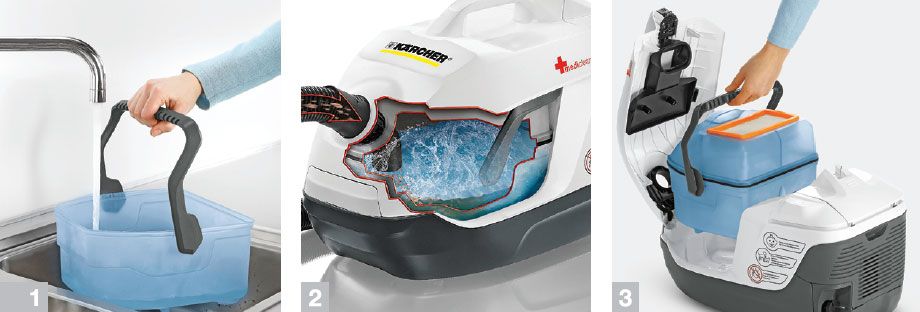 Aspirateur avec filtre aquatique