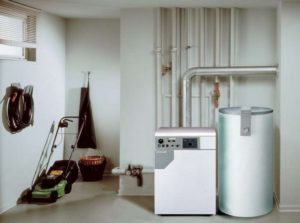 Chaufferie avec chaudières à eau chaude