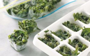 Congeler des légumes verts