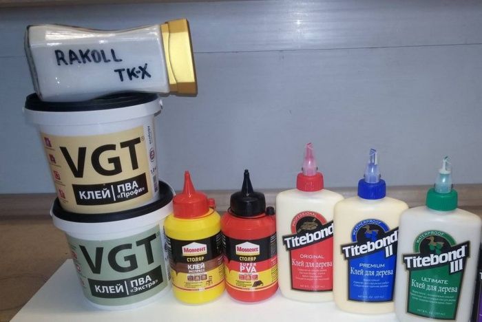 Types de colle à bois.