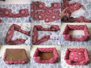 Lit pour chat avec côtés.