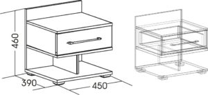 Largeur de la table de chevet