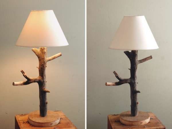 Lampadaire en bois 