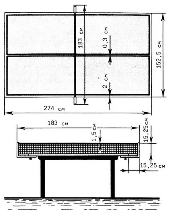 dessin pour une table de tennis