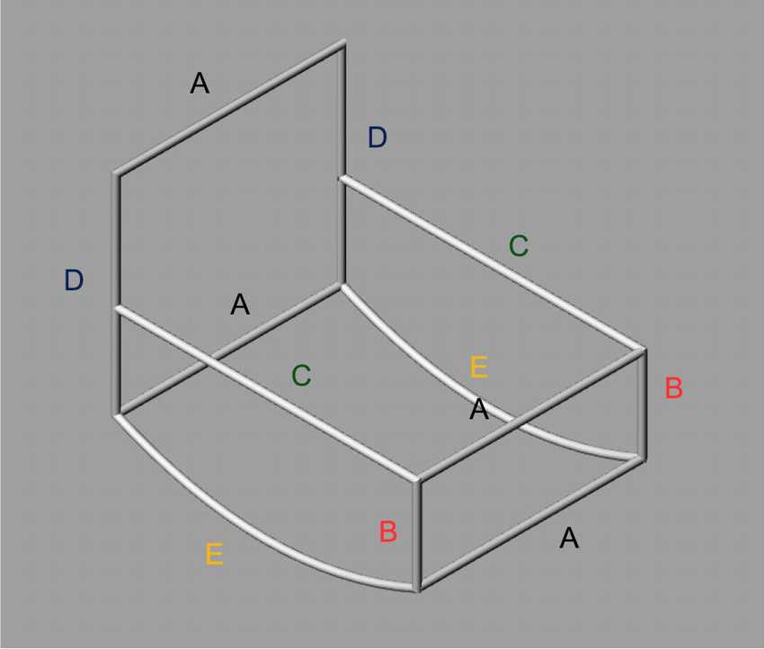 Schéma d'une chaise à bascule ou d'une chaise longue.
