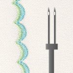 Finition décorative avec double aiguille.