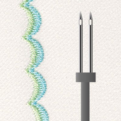 Finition décorative avec double aiguille.