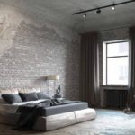 Conception de chambre à coucher dans le style loft.