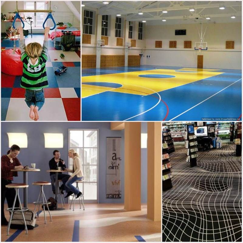 Linoléum pour diverses pièces.