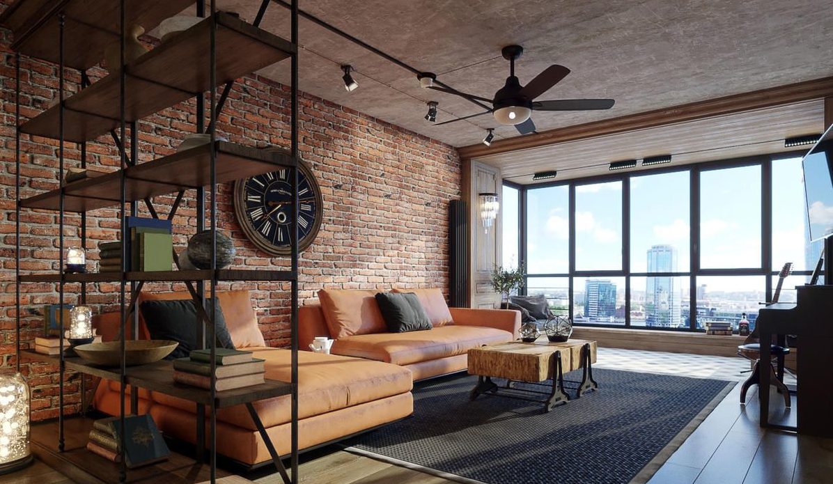 Beaucoup d'espace de style loft.