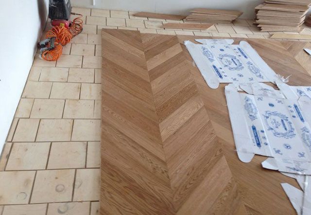 Pose correcte du parquet.