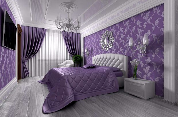 Chambre aux tons violets