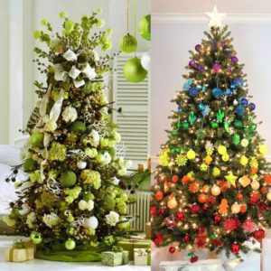 Décorer le sapin de Noël dans un style arc-en-ciel