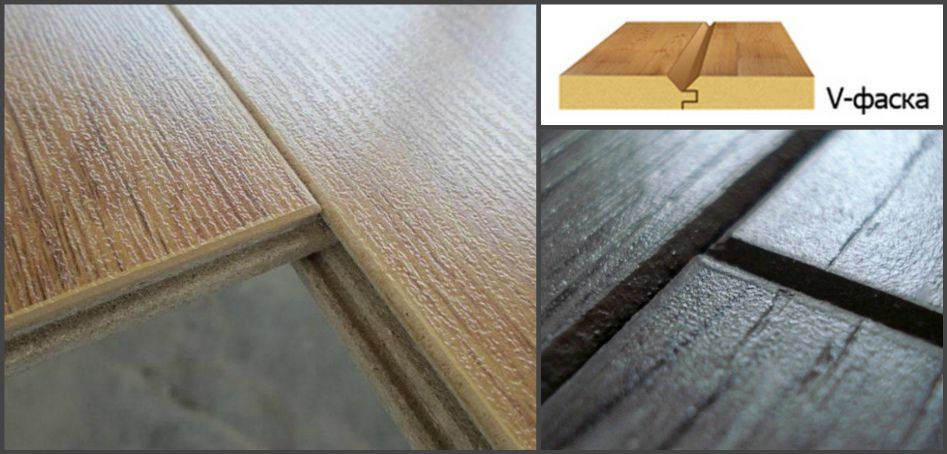 Chanfrein en forme de V.