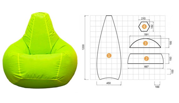 Dessin d'une chaise sans cadre.