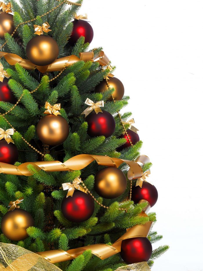 Sapin de Noël de style rouge et or