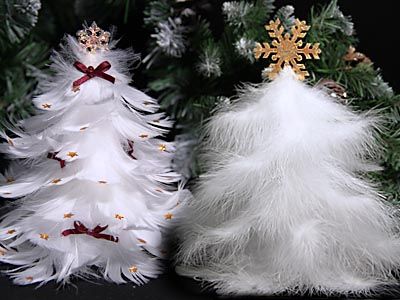 arbres de Noël en plumes