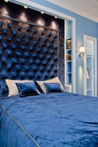 chambre aux tons bleus