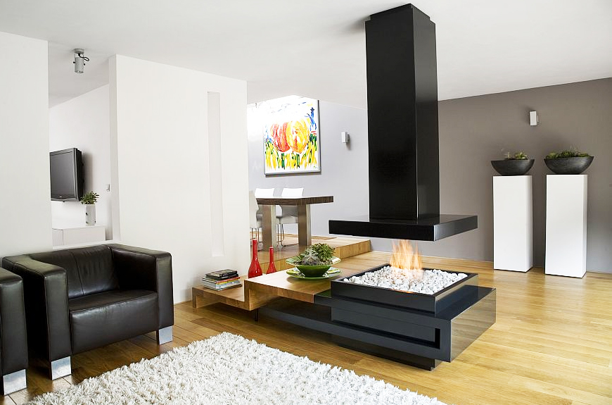 Cheminée panoramique.