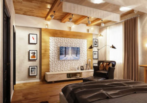 Le mur central où sont installés les équipements numériques