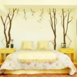 Papier peint jaune pour la chambre.