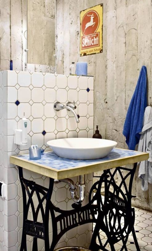 dans la salle de bain