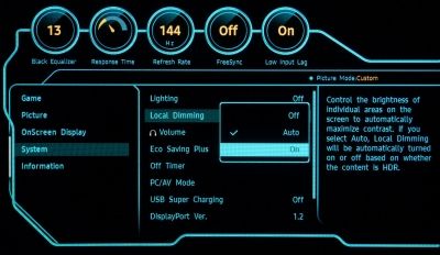 Gradation locale à la télévision