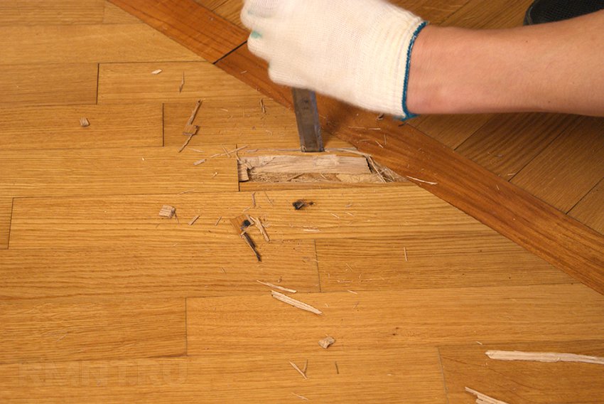 Remplacement des matrices en parquet.