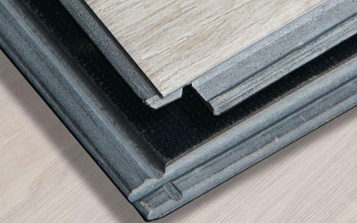 Revêtement de sol stratifié en vinyle quartz imbriqué.