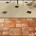 Carrelage au sol.
