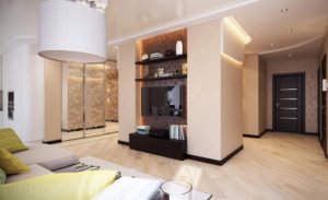 Pose de parquet stratifié en diagonale dans le salon