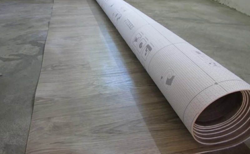 linoléum sur béton