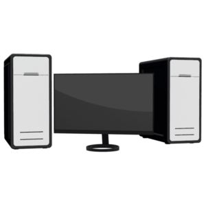 Deux unités centrales et un moniteur.