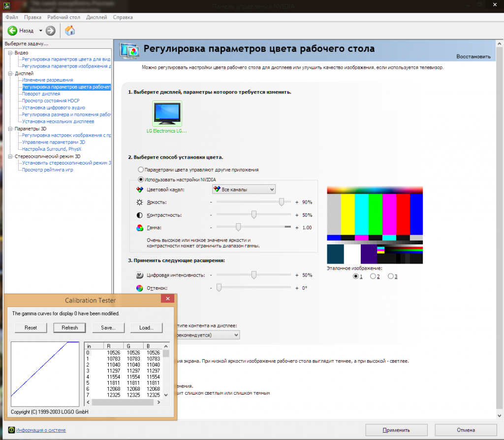Contraste du moniteur