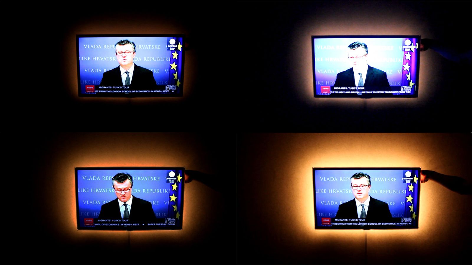 Luminosité différente à la télévision