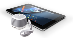 Colonne avec tablette.