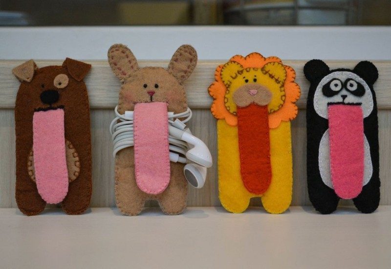 Un exemple de couvertures en feutre en forme d'animal.