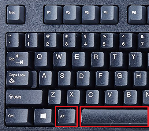 Emplacement des touches Alt et Espace.