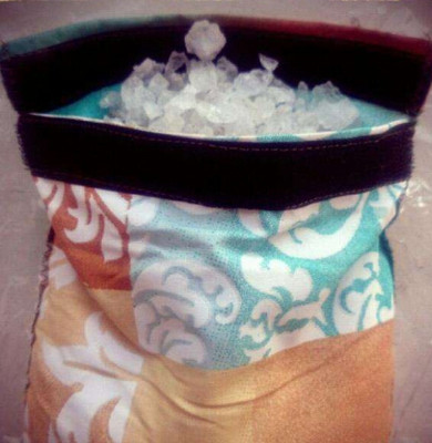 oreiller cousu avec du sel