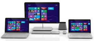 Monobloc et ordinateur portable.