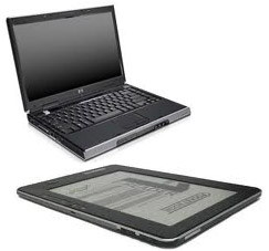 Ordinateur et e-book.