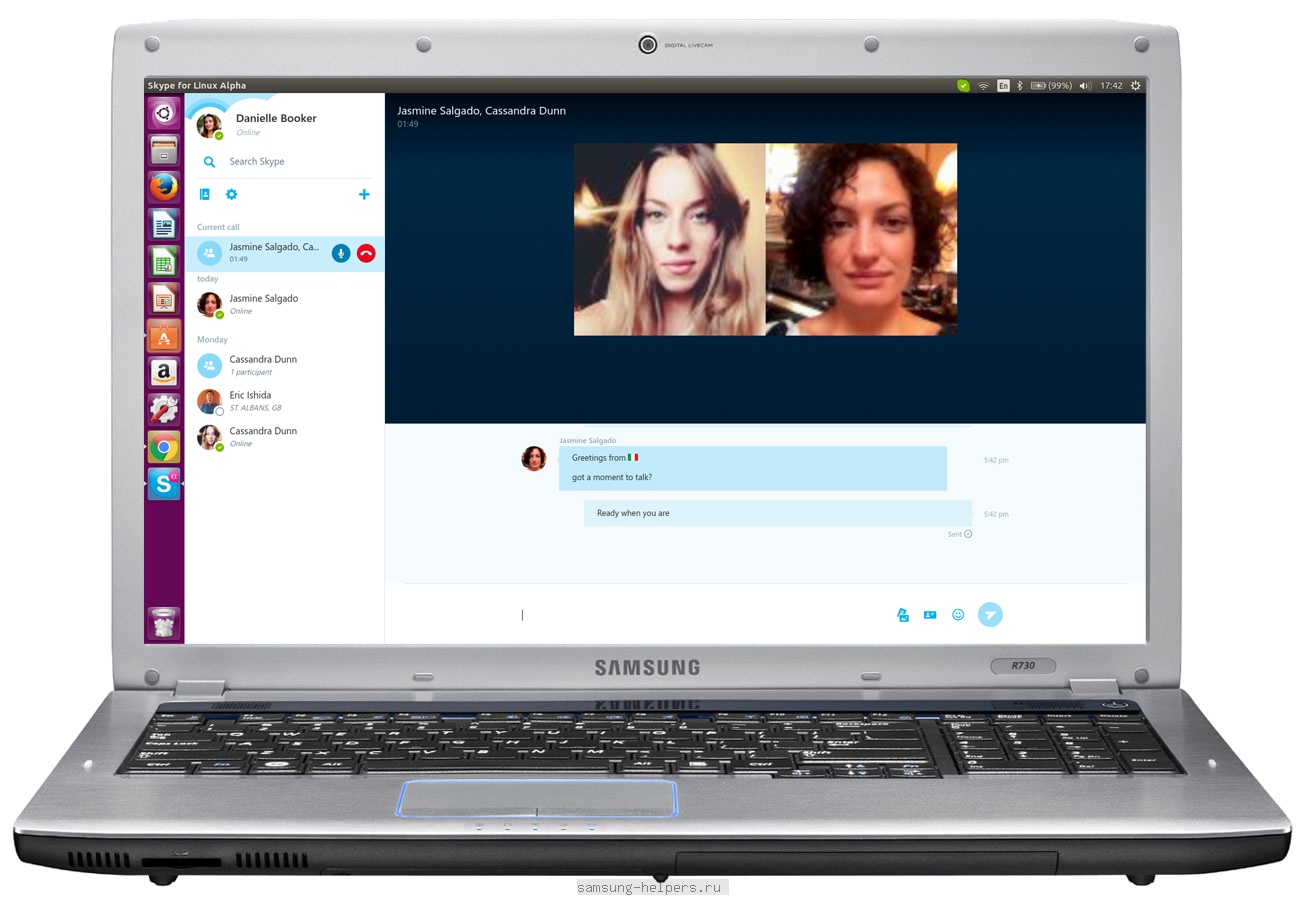 Allumer la caméra dans Skype.