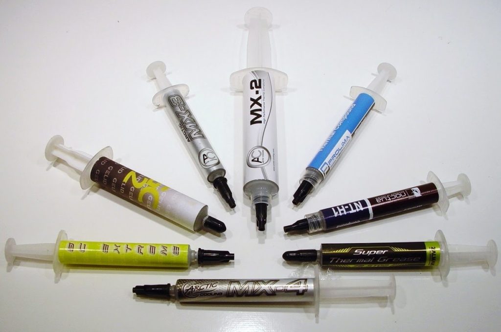 Types de pâte thermique.