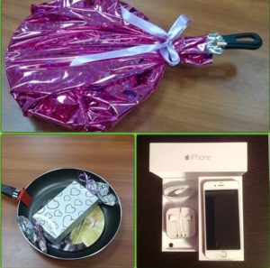 téléphone dans une poêle