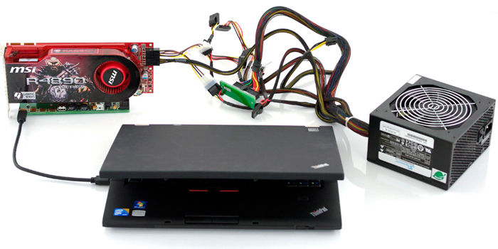 Connectez la carte vidéo à l'ordinateur portable