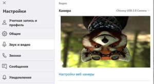 Caméra à l'envers sur Skype.