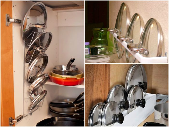 Options de rangement des couvercles.