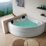 Baignoire d'angle en acrylique.