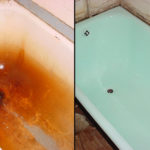 Restauration à l'émail : avant et après.